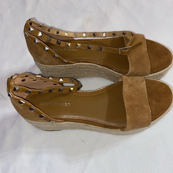 Marc Fisher Jazlyn Wo Size 8 Tan Espadrille Shoes with Double wrap ankle straps - Picture 4 of 15